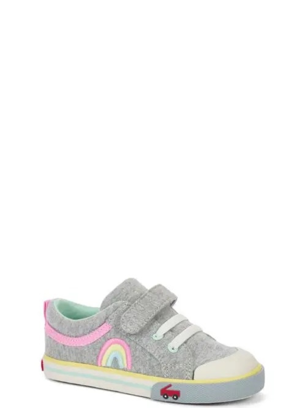 See Kai Run Gray Sneakers with Pastel Rainbow Accent